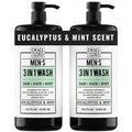 Dead Sea Collection 3-in-1 Men's Body Wash, Eucalyptus & Mint, 2-Pack