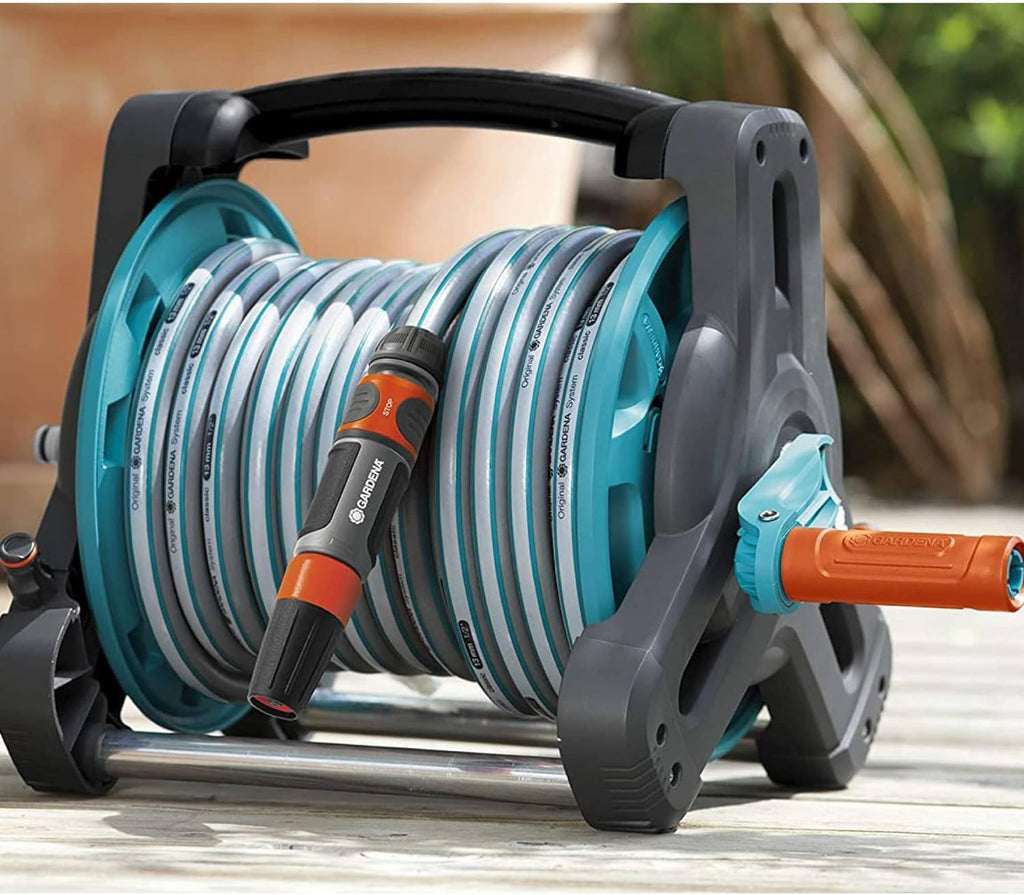 Gardena Classic Hose Reel 10 Set – 10m Garden Hose with Spray Nozzle