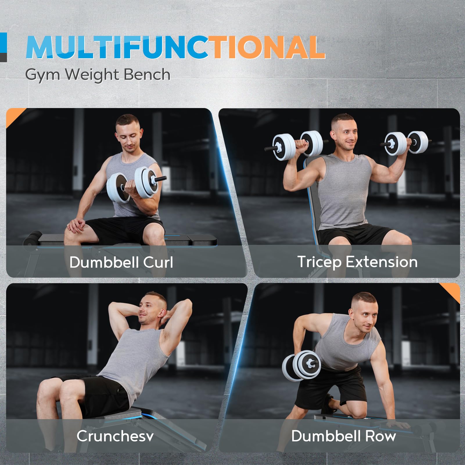 MAHAO Adjustable Weight Bench | Foldable 500lb Capacity Home Gym Bench