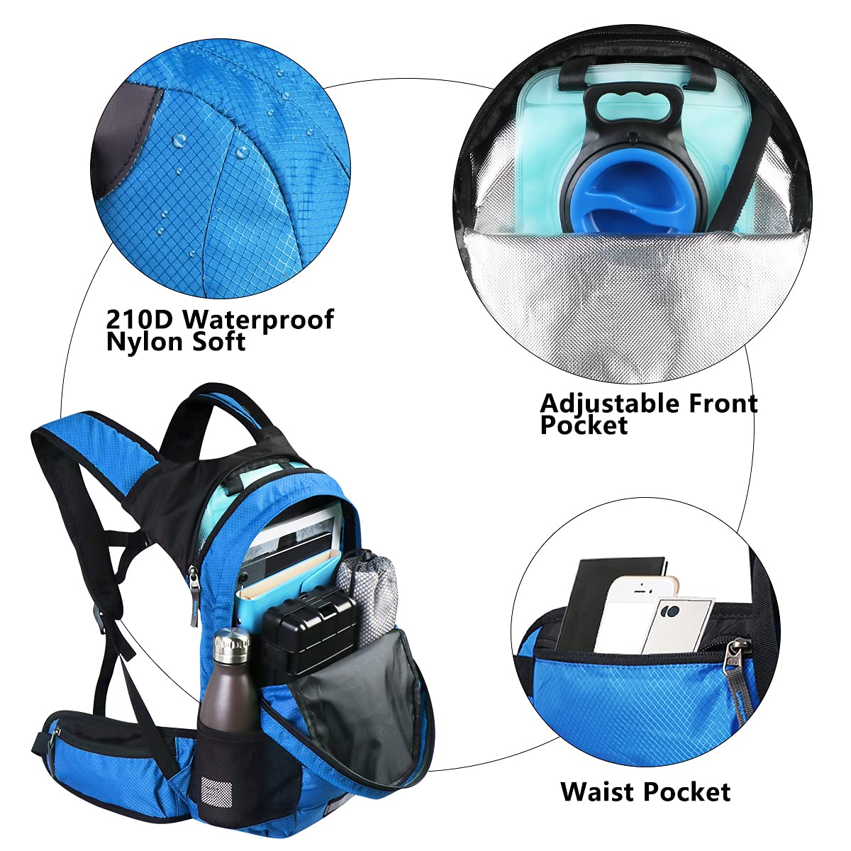Lunidry Insulated Hydration Backpack | 2L Leak-Proof Water Bladder Daypack