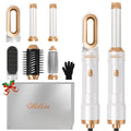 UKLISS 6-in-1 Hair Dryer Brush & Automatic Air Curler Styler Set - White