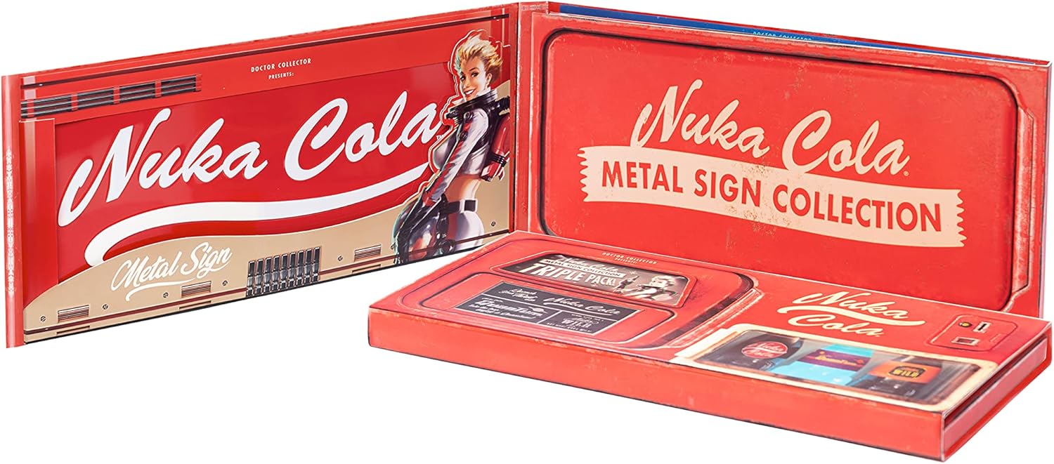 Snaps Fallout Nuka Cola Metal Sign Triple Pack – Glow in the Dark Set