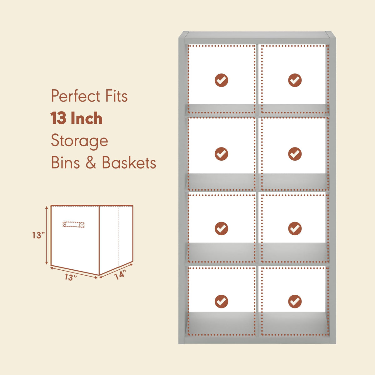 Furinno CUBICLE Record Player Stand with Vinyl Storage, 8-Cube 3cm Extra Thick Vinyl Record Storage - image 4