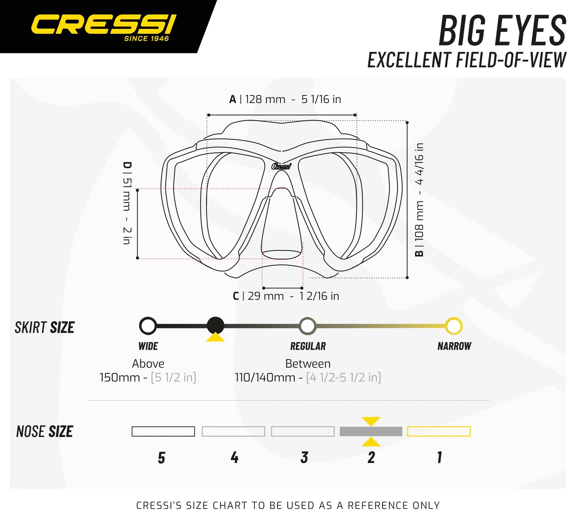 Cressi Big Eyes Mask & Alpha Ultra Dry Snorkel Combo – Clear/Azure