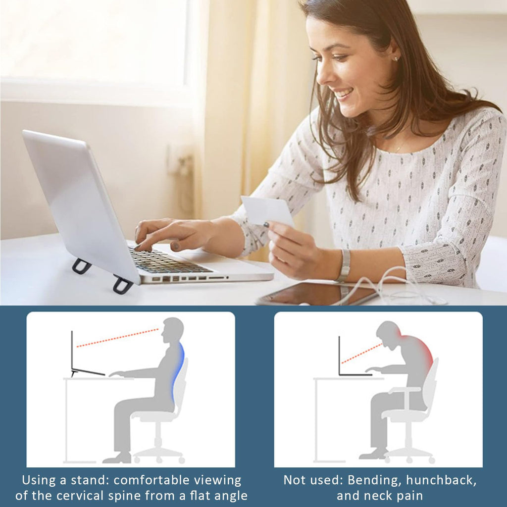 ZEACCT 4-Pack Portable Keyboard Riser, Self-Adhesive Mini Laptop Stand, Foldable & Invisible Adjustable Support for Desk or Laptop Black - image 5
