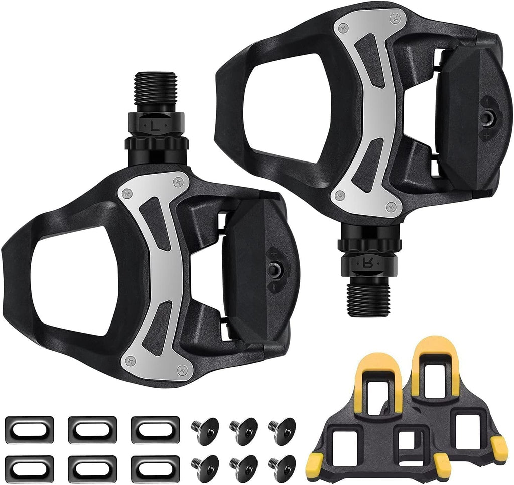 Jolof Store Road Bike Pedals | SPD-SL Compatible Wide Platform Cleat Set