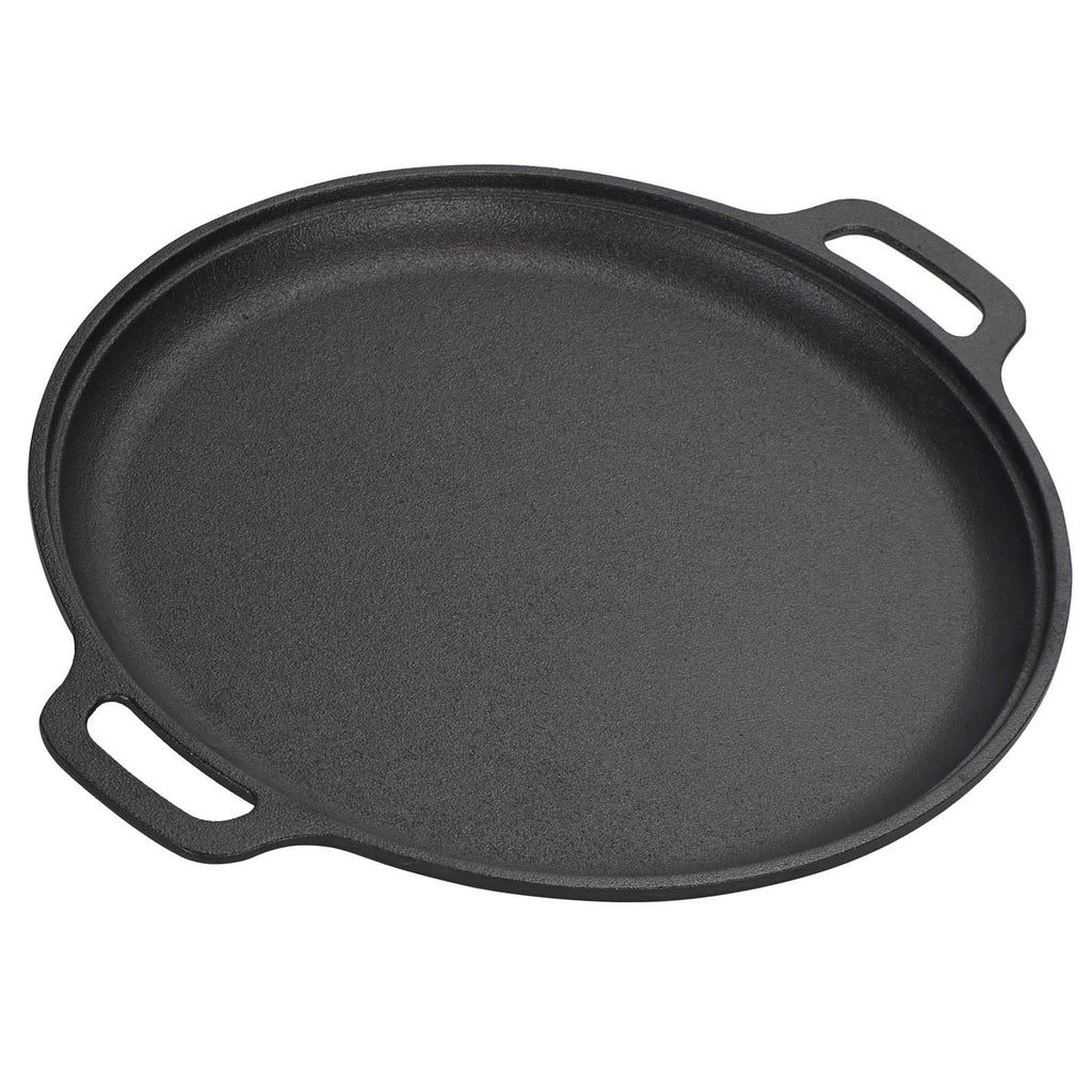 GRANDWISH Pre-Seasoned Cast Iron Skillet Pan | 35cm Round Griddle Pan