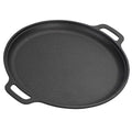 GRANDWISH Pre-Seasoned Cast Iron Skillet Pan | 35cm Round Griddle Pan