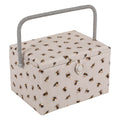 Hobby Gift Large Sewing Box – Bees Print Craft Storage with Tray
