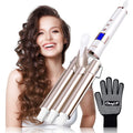 CkeyiN 3 Barrel Hair Waver | 22mm Ceramic Tourmaline Mermaid Curling Iron