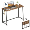 WOHOMO Folding Desk, 100cm Computer Table for Home Office, Rustic Walnut - image 1