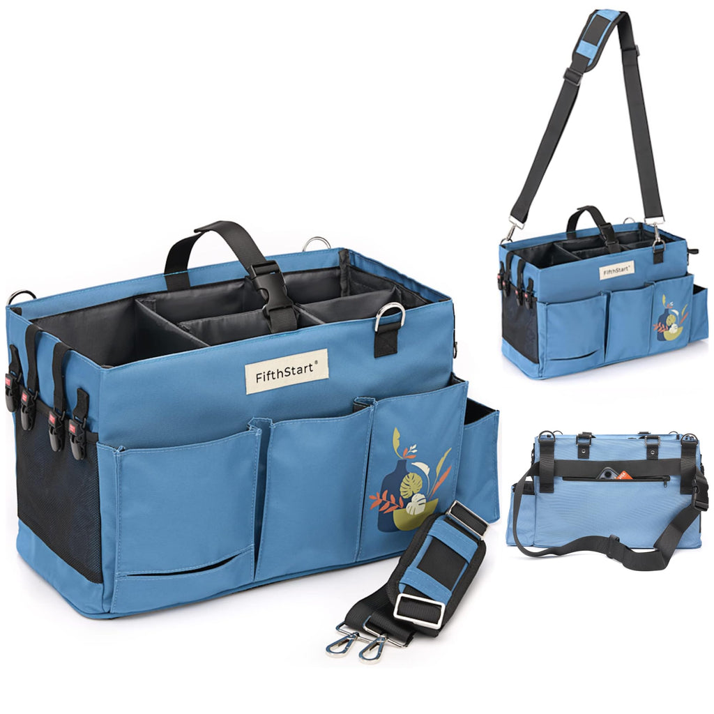 FifthStart Multipurpose Cleaning Caddy with Handle, Waist & Shoulder Strap - Nappy Caddy - 9 Pockets & Easily Cleaned - image 1