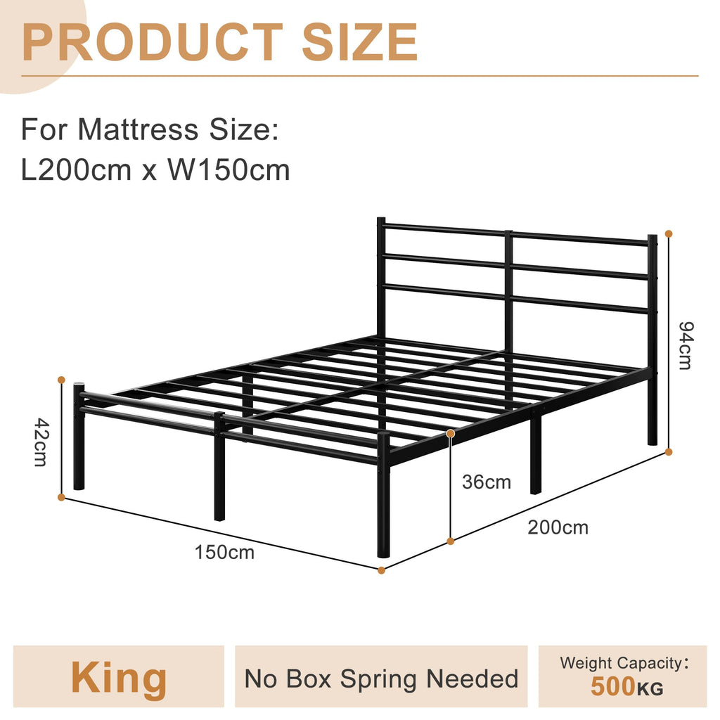 Yicensen King Size Bed Frame with Headboard and Footboard