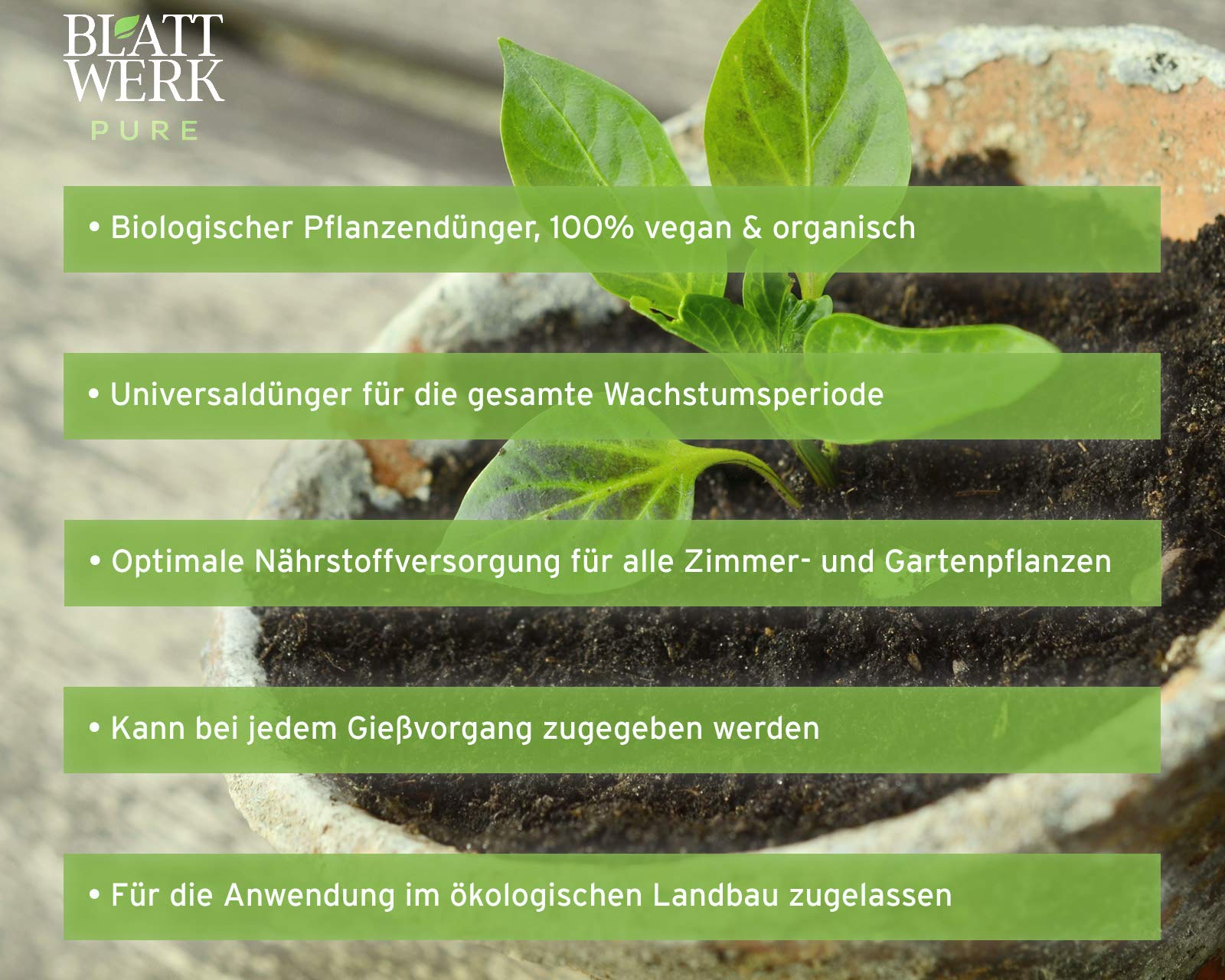 BLATTWERK Pure Organic Liquid Fertiliser | 3x1000ml Vegan Plant Food