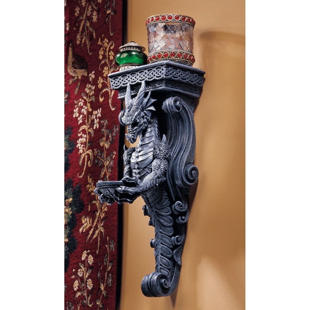 Design Toscano Dragons of Darkmoor Castle Wall Caryatid Dragon Statue