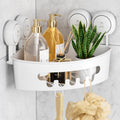 LEVERLOC Corner Suction Shower Caddy – Rust-Free Bathroom Organizer