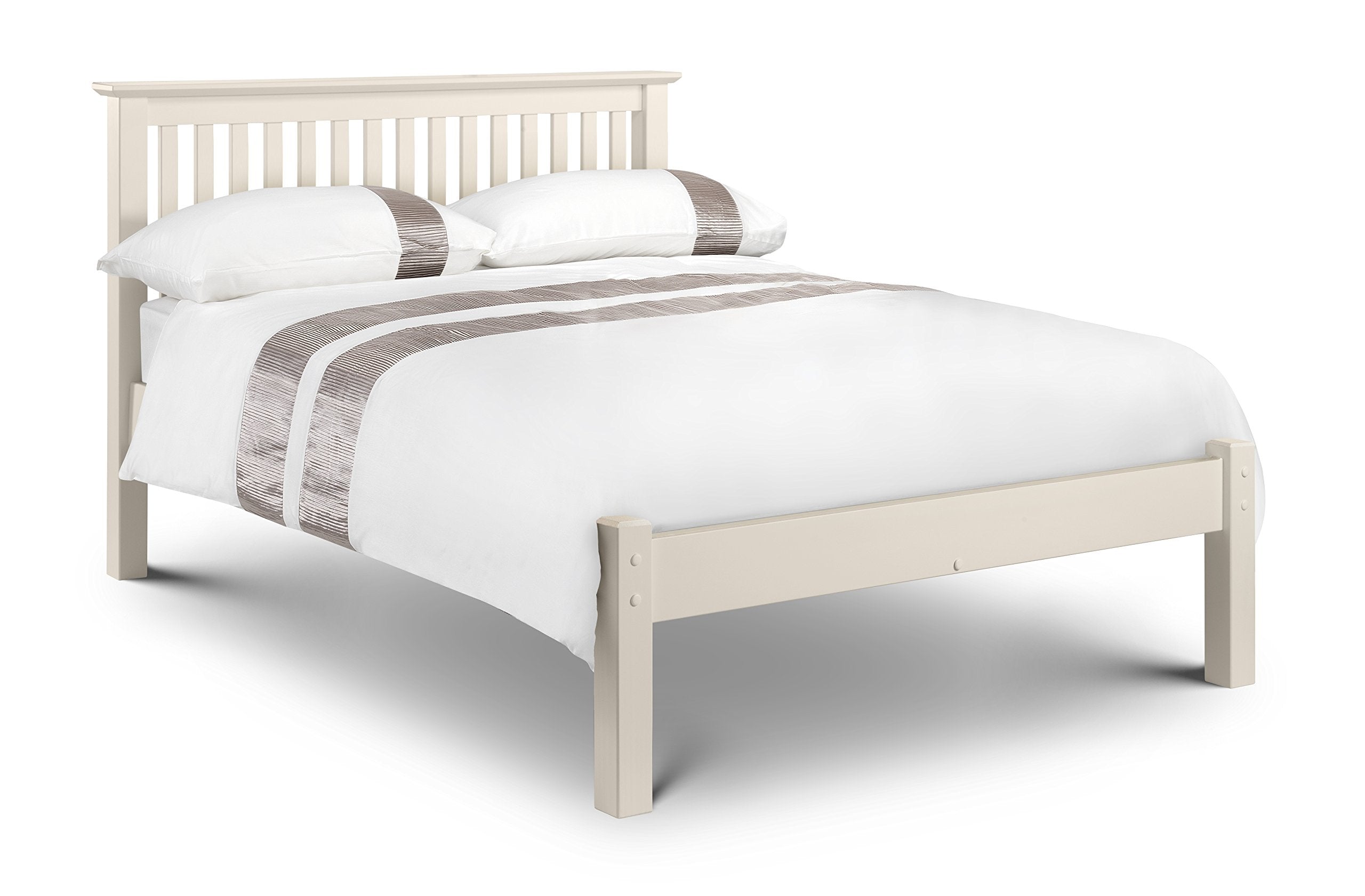 Julian Bowen Barcelona Double Bed Frame – Stone White Wooden Bed