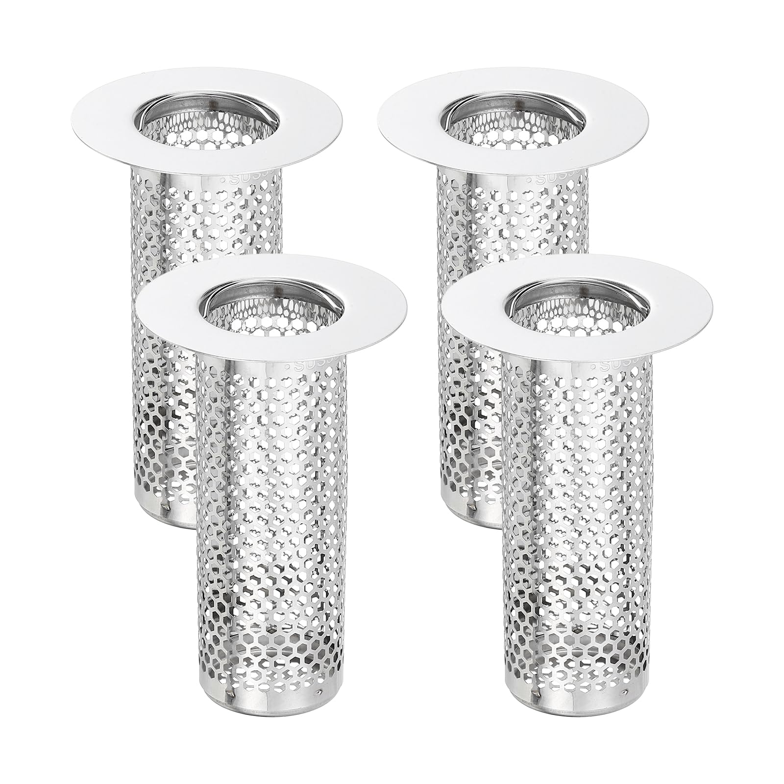 4-Pack 304 Stainless Steel Shower Drain Strainer Hair Catcher