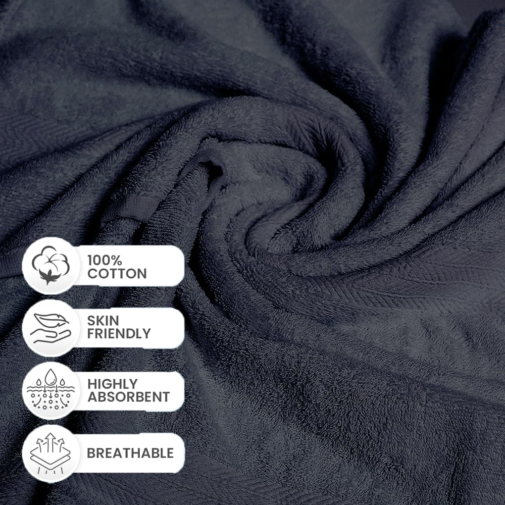 Dolce Vari 10-Piece 100% Egyptian Cotton Towel Set - Luxurious 500GSM Soft Towels, Highly Absorbent & Extra Large - 4 Face, 4 Hand, 2 Bath Towels - image 5