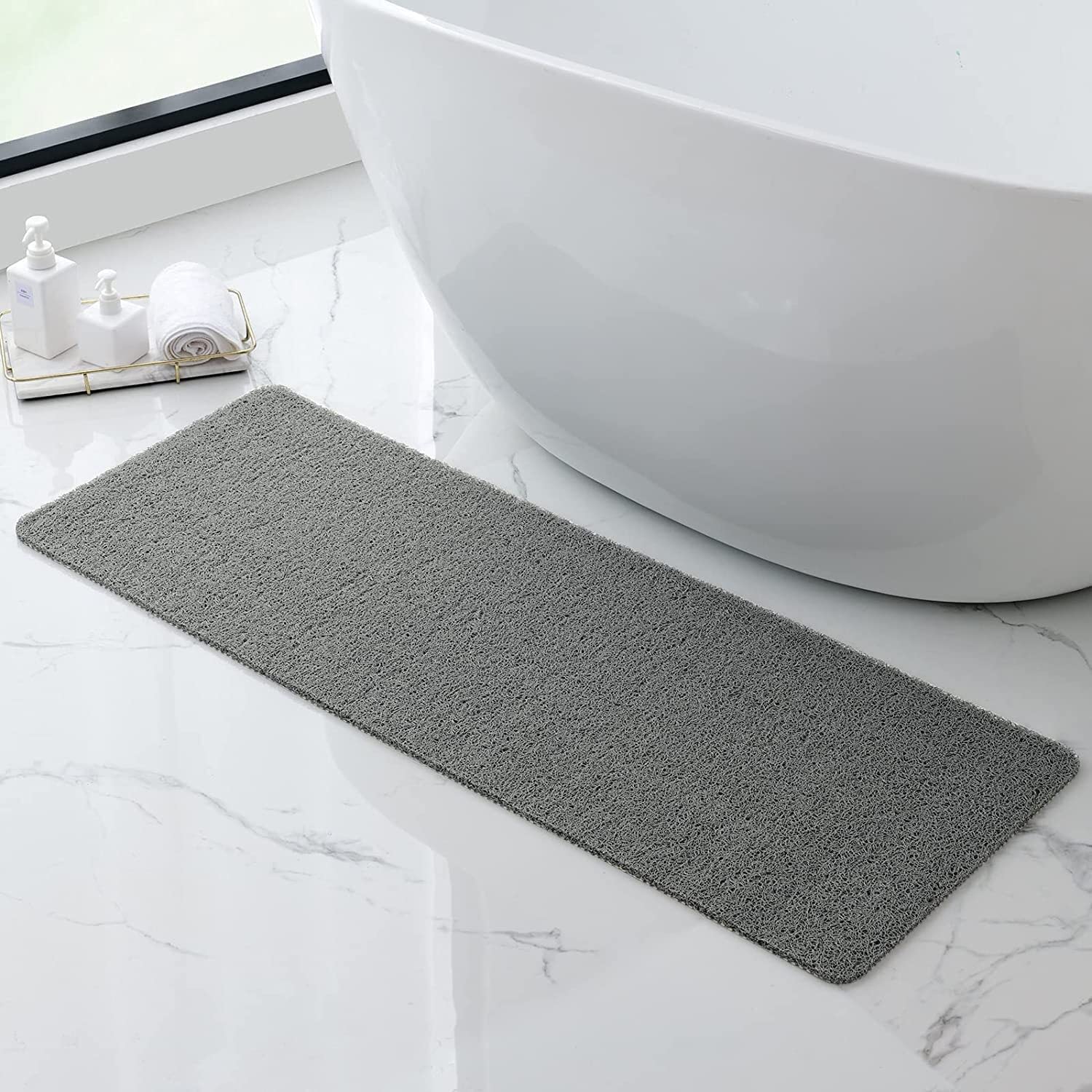ZOKBOM Non-Slip Loofah Shower Mat – 100x40cm Anti-Mould PVC Bath Mat