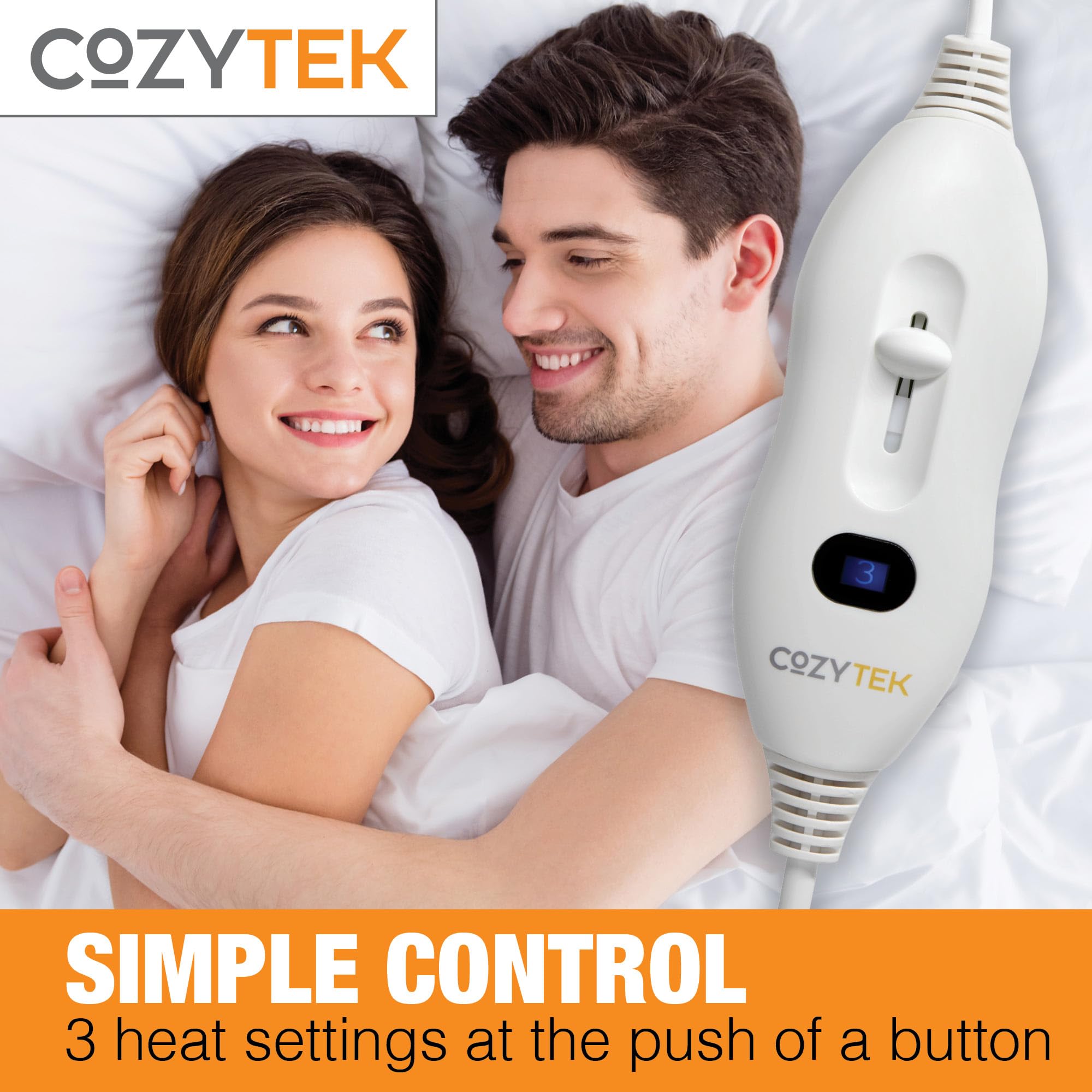 Cozytek King Size Electric Blanket – Soft Polyester Heated Underblanket
