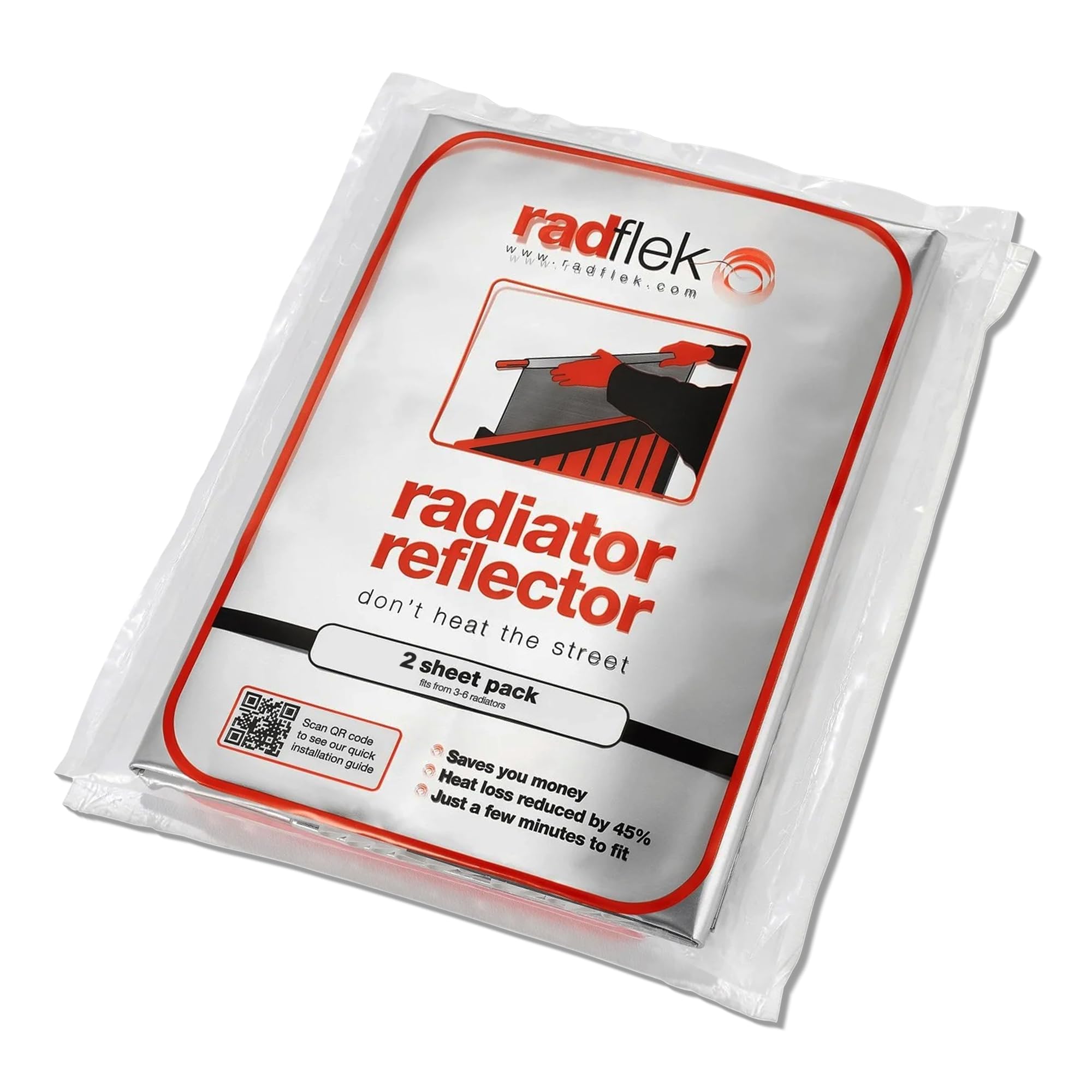 Radflek Radiator Reflector Panels | Heat Reflective Foil - 2 Pack