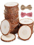 wohohoho 32 Pcs Natural Wood Slices – 8-9cm Unfinished Wooden Coasters