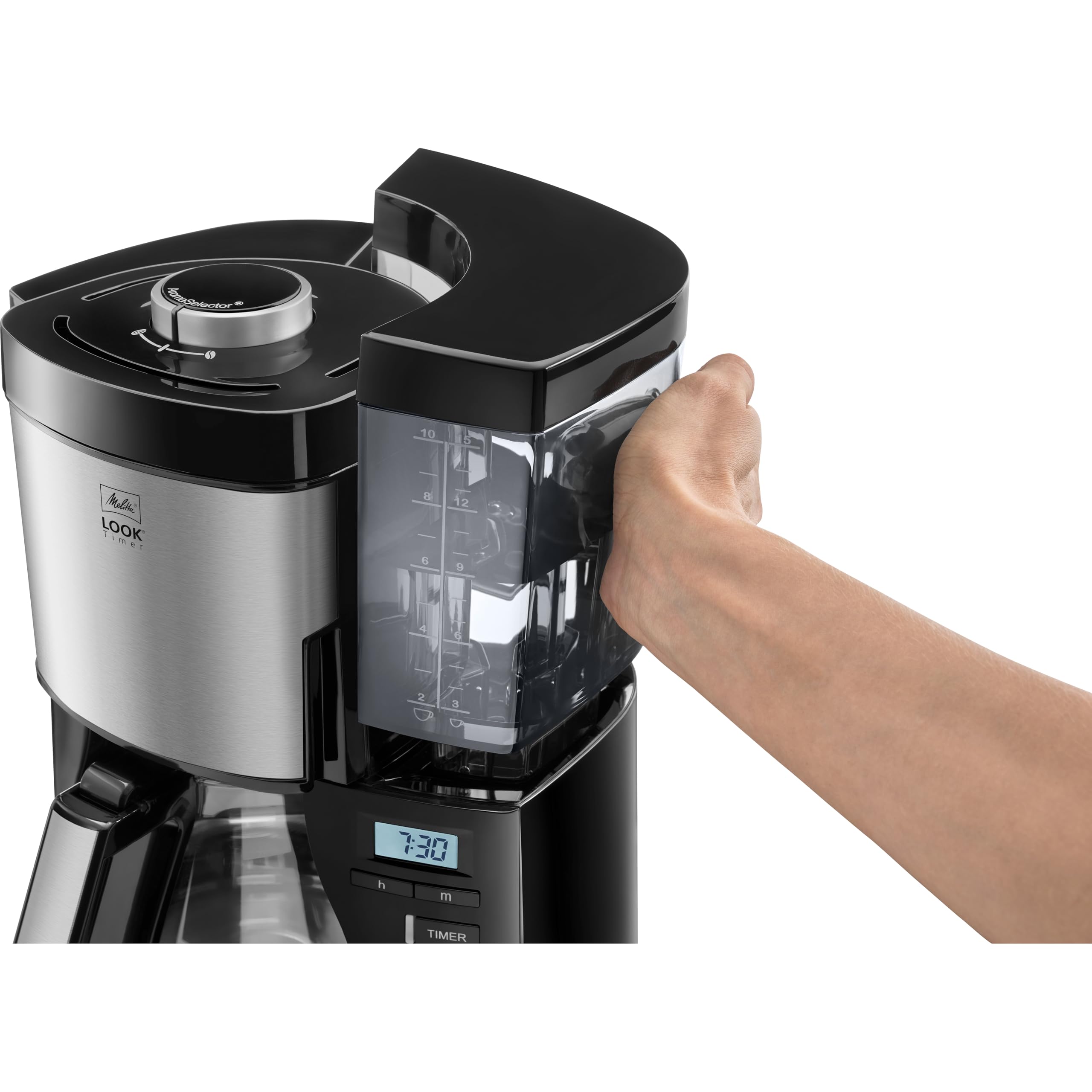 Melitta Look V Timer Filter Coffee Machine | Stainless Steel & Black