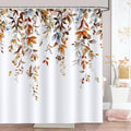 Bonhause Watercolor Brown Leaf Shower Curtain | Waterproof Polyester