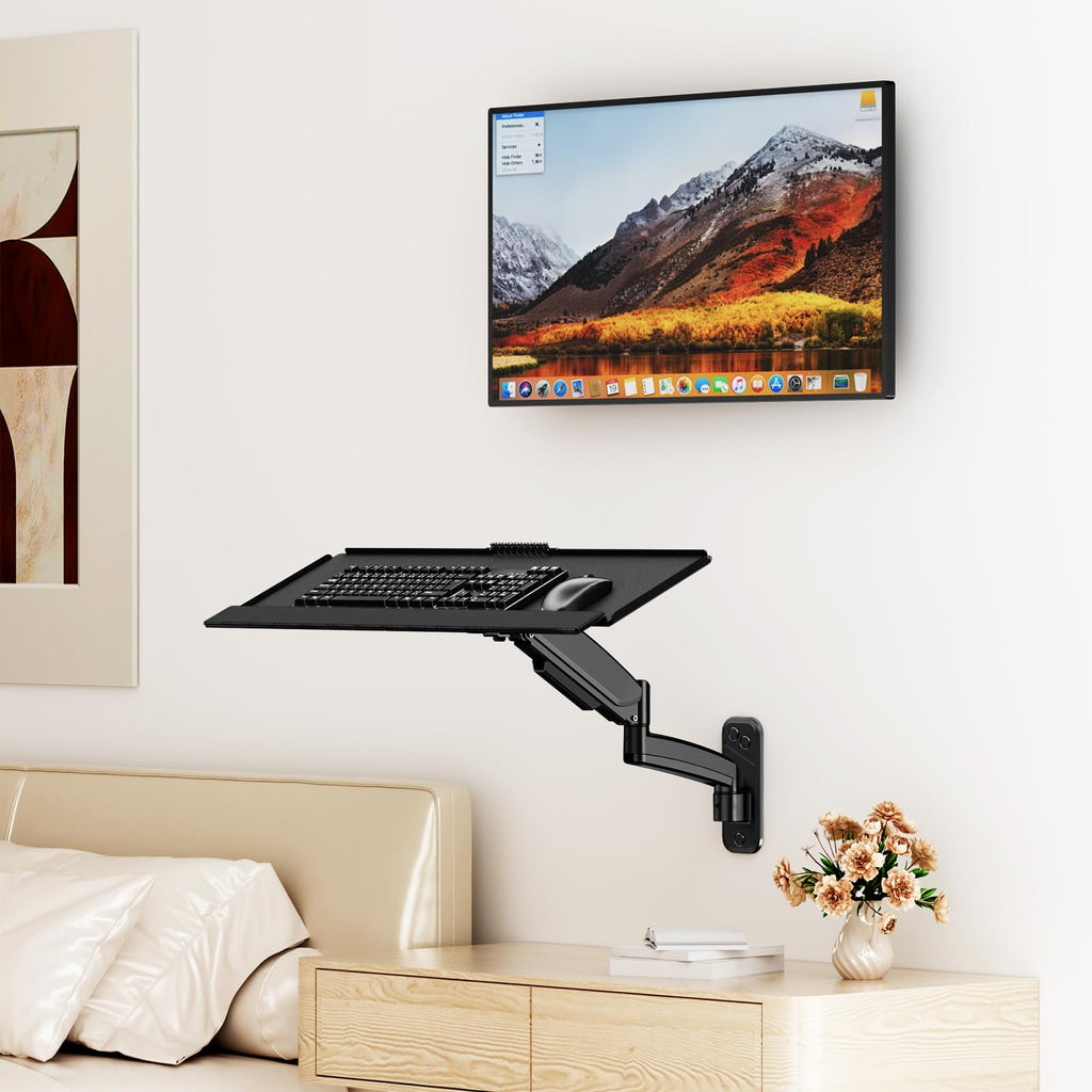 PUTORSEN Wall Mounted Keyboard Tray, Pneumatic Spring, Height Adjustable - image 2