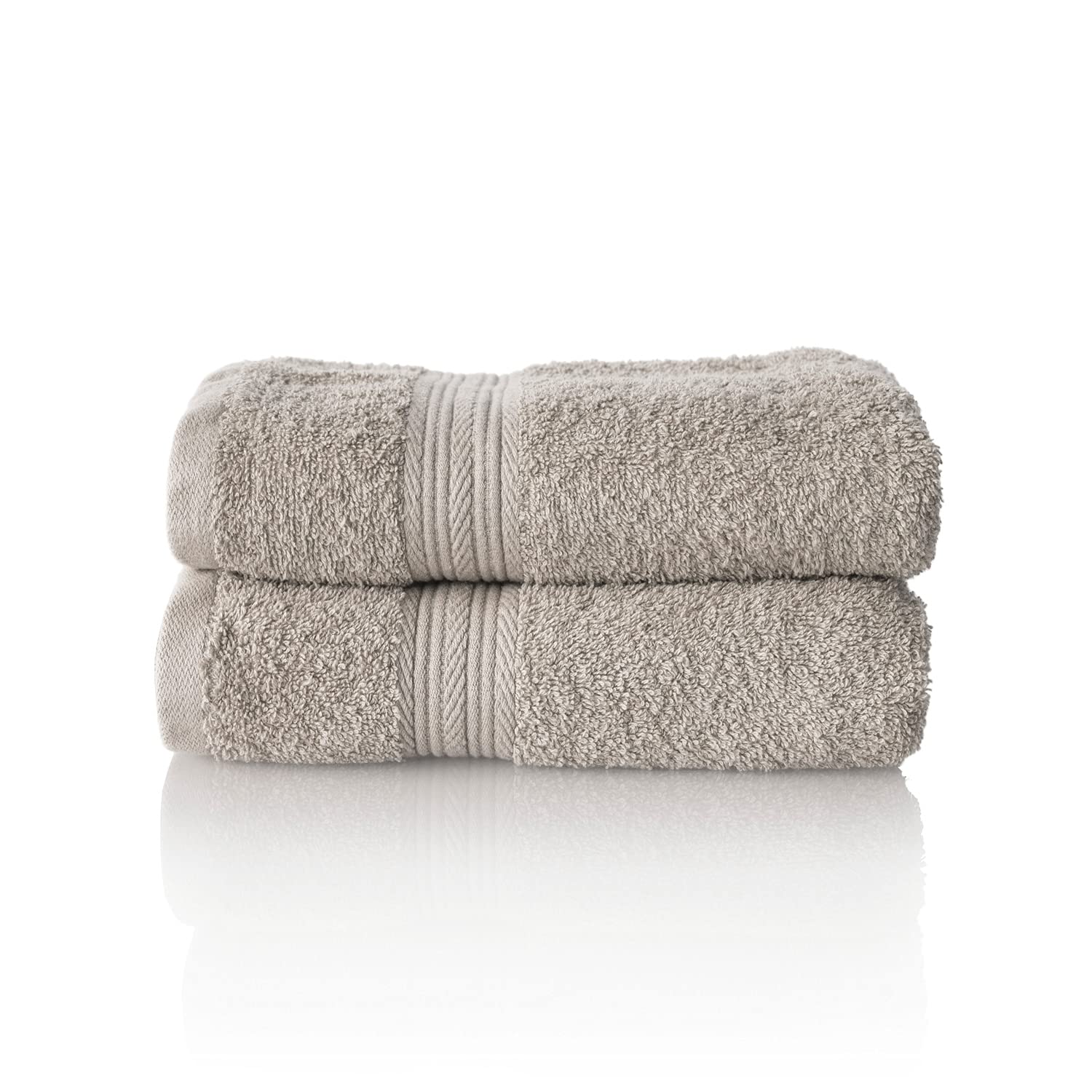 ALCLEAR Terry Hand Towels - 2 Pack Soft Cotton, Platinum Grey, 50x100 cm