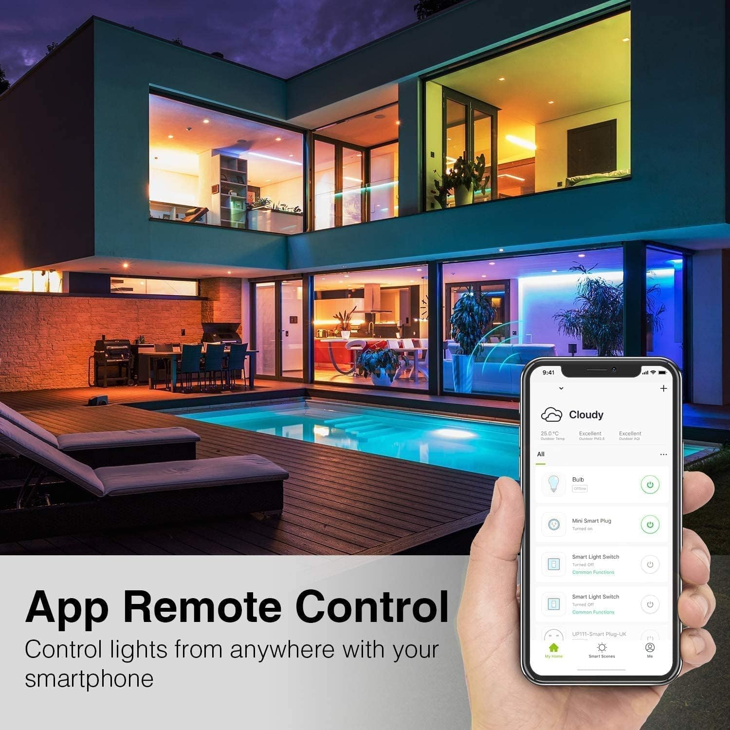 Smart MR16 GU5.3 LED Bulbs | RGB Dimmable 12V 5W 4-Pack