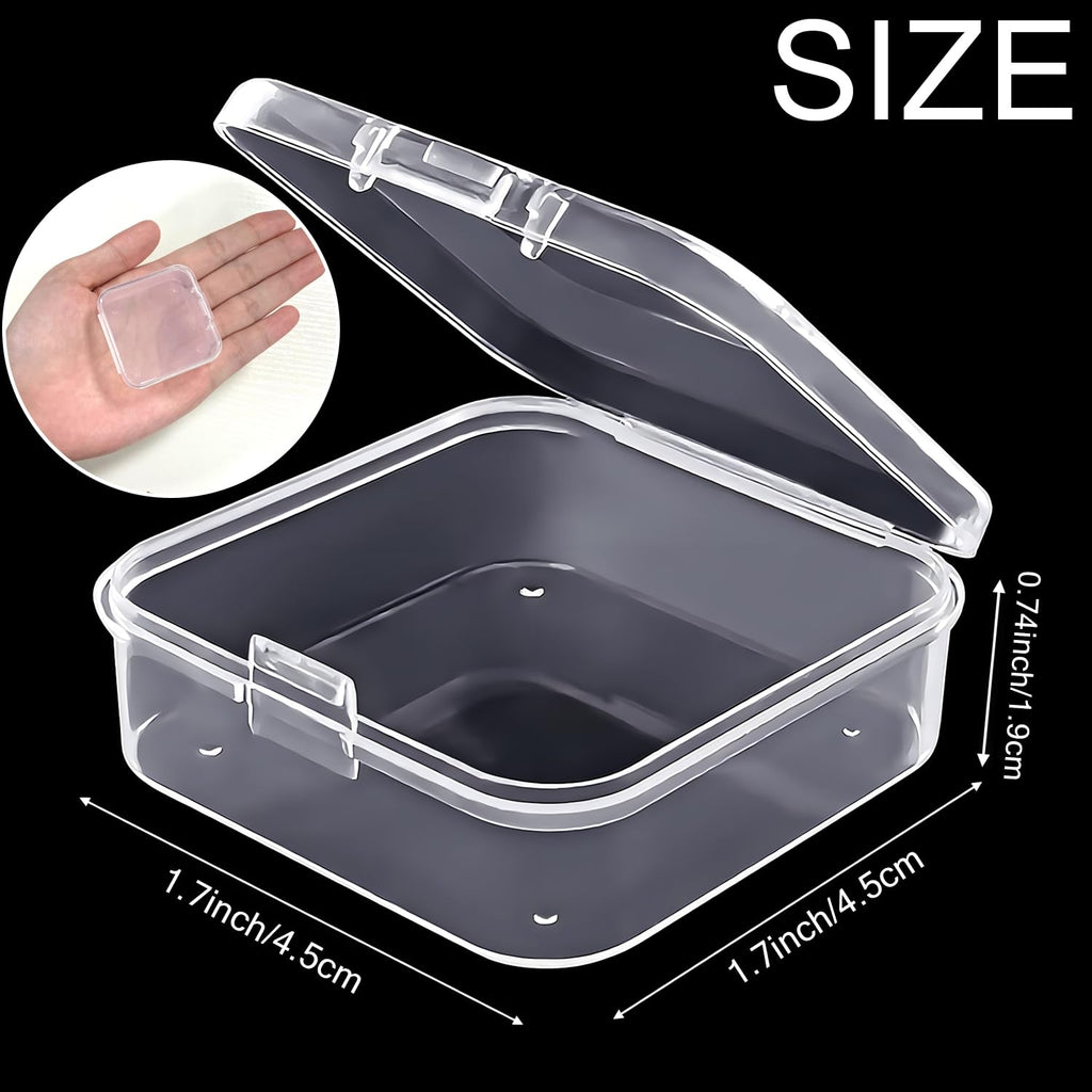 Qualsen 12 Pieces Small Clear Plastic Storage Boxes with Lids, Rectangular Craft Storage Box for Collecting Beads, Earrings, Jewelry, Seeds, Coins - image 2
