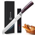 PAUDIN 8 Inch Serrated Bread Knife – High Carbon Stainless Steel & Pakkawood