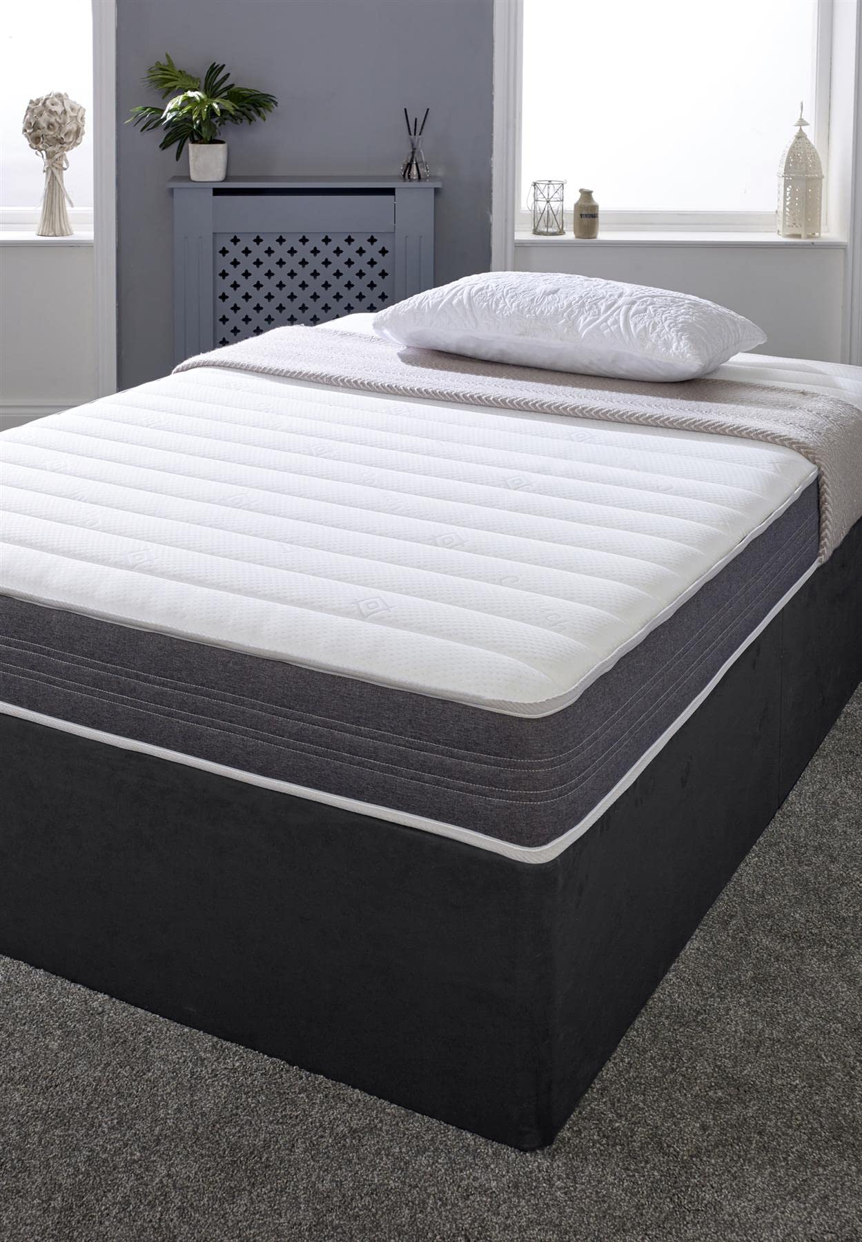 Extreme Comfort Sirocco Hybrid Mattress - 4ft6 Double Memory Fibre Grey