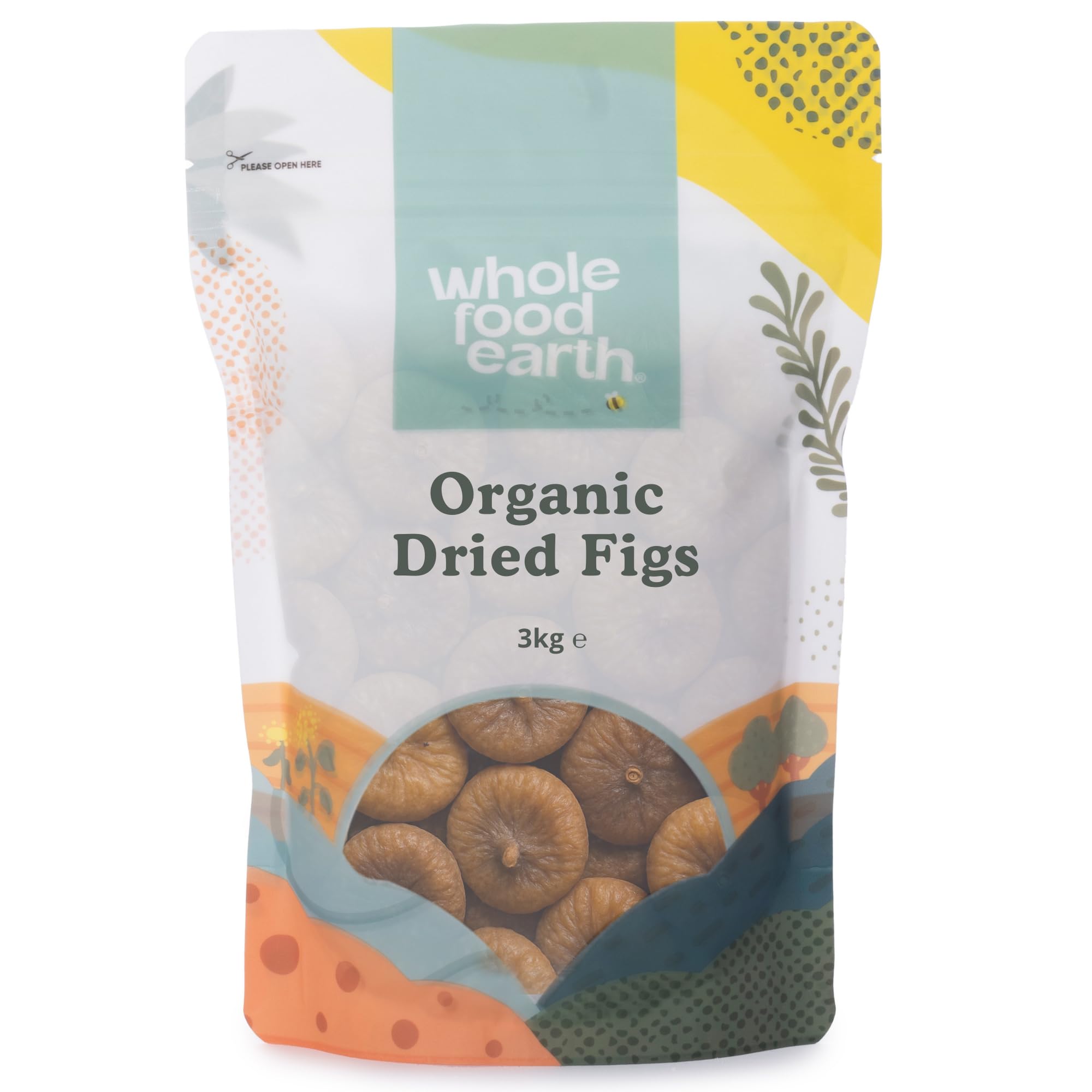 Wholefood Earth Organic Dried Figs – 3kg Raw Sundried Vegan Snack