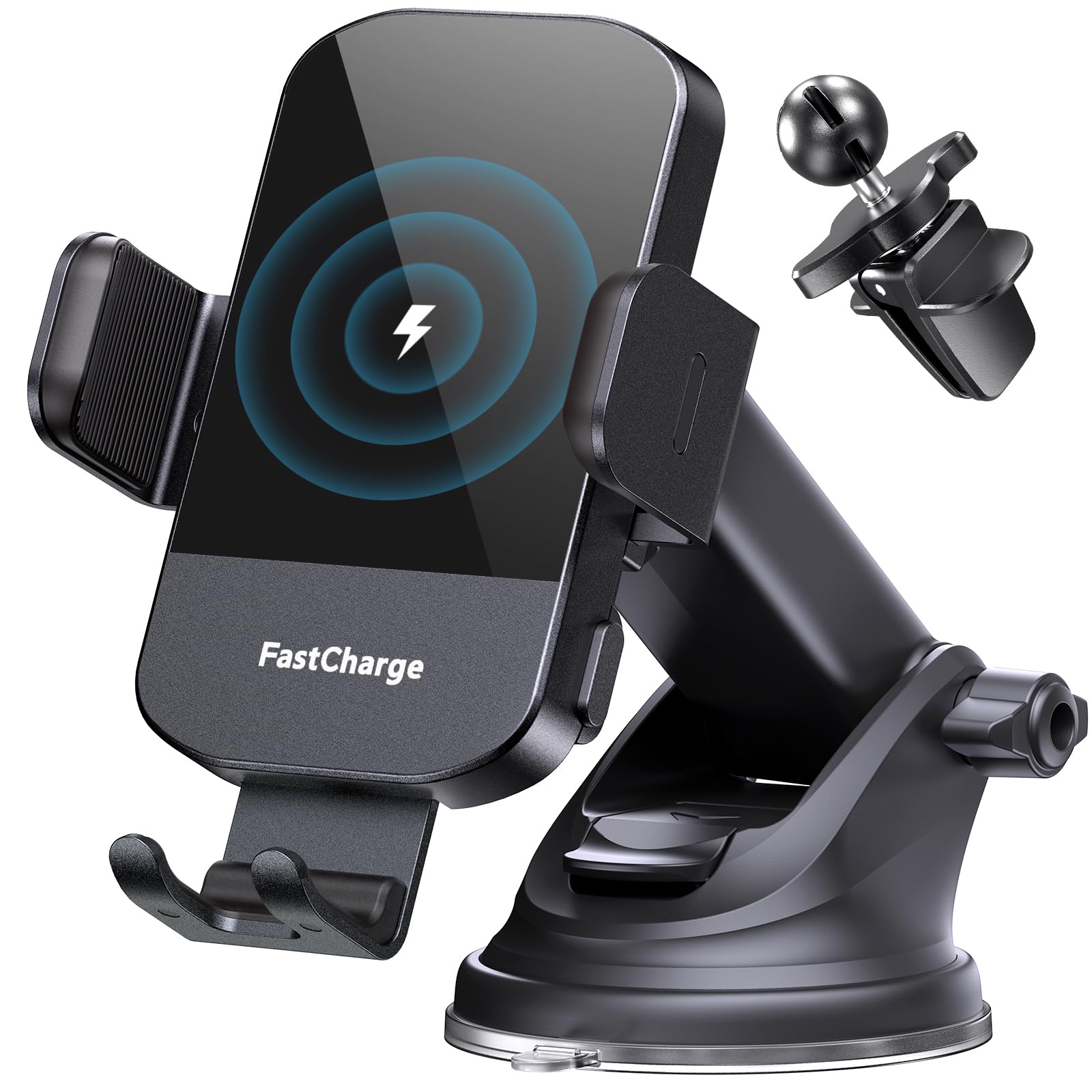 CHGeek 15W Wireless Car Charger – Auto Clamping Phone Mount for iPhone