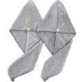 Heacoz Microfibre Hair Towel Wrap, Super Absorbent Hair Drying Towel 2pcs