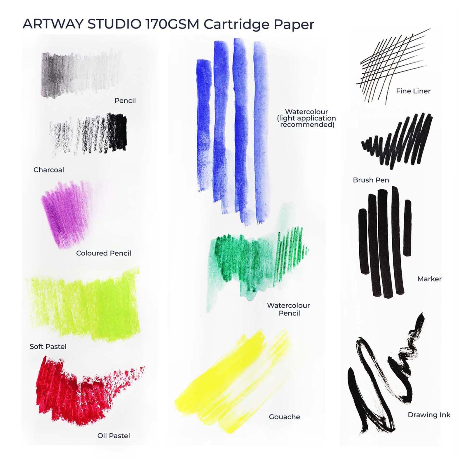 Artway Studio A1 Cartridge Paper - 170gsm Acid-Free Drawing Paper (100 Sheets)