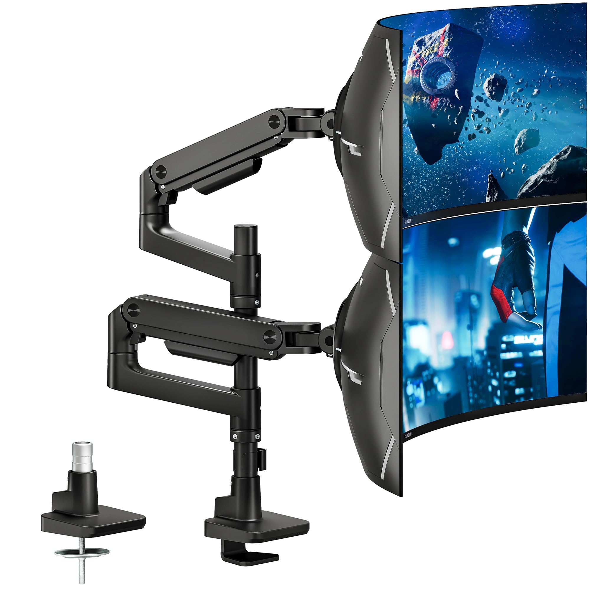 ARES WING Dual Monitor Arm – Gas Spring Stand for 17-49" Screens