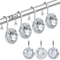 Yapicoco Hand-Carved Resin Shower Curtain Hooks – 12 Pack Rustproof Steel