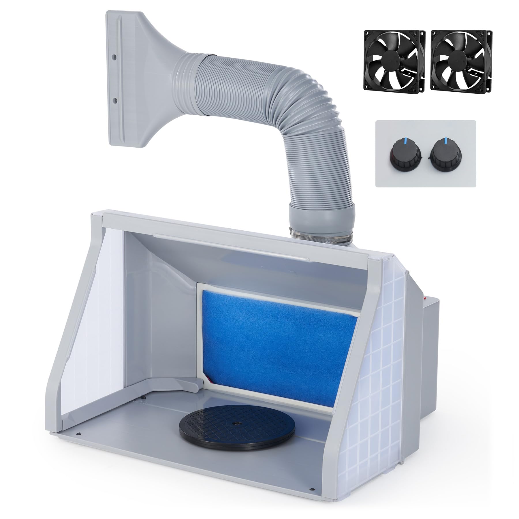 CO-Z Portable Airbrush Spray Booth | Dual Fans, LED Lights & 19cm Turntable