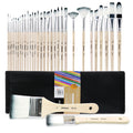 Artecho 32-Piece Art Paint Brush Set for Acrylic, Oil & Watercolor