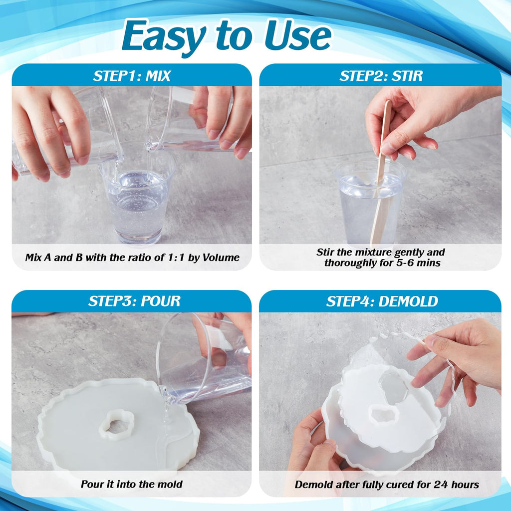 FansArriche Epoxy Resin Kit | 128oz Crystal Clear 1:1 Casting Resin
