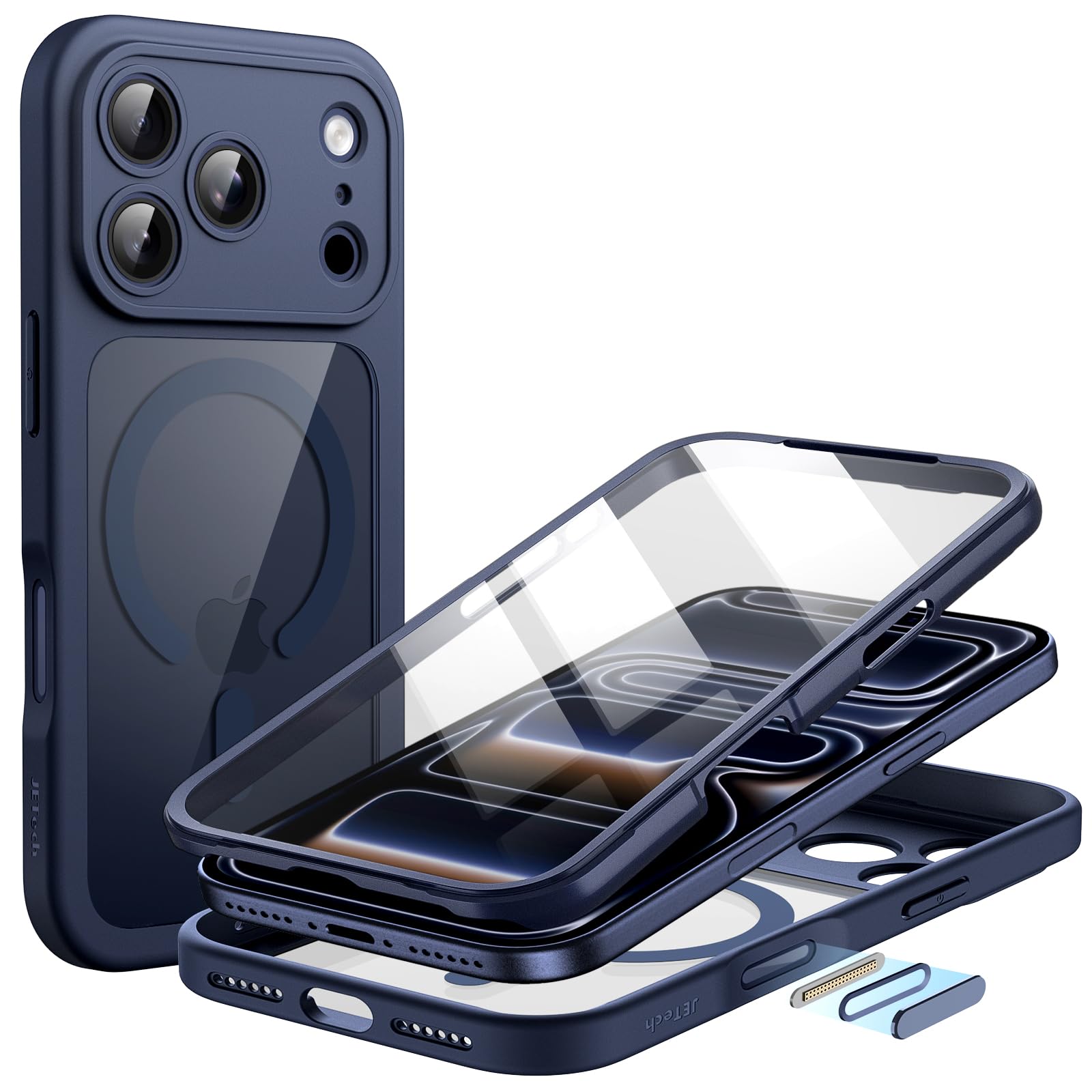 JETech iPhone 17 Pro Max MagSafe Case with Screen Protector – Orange