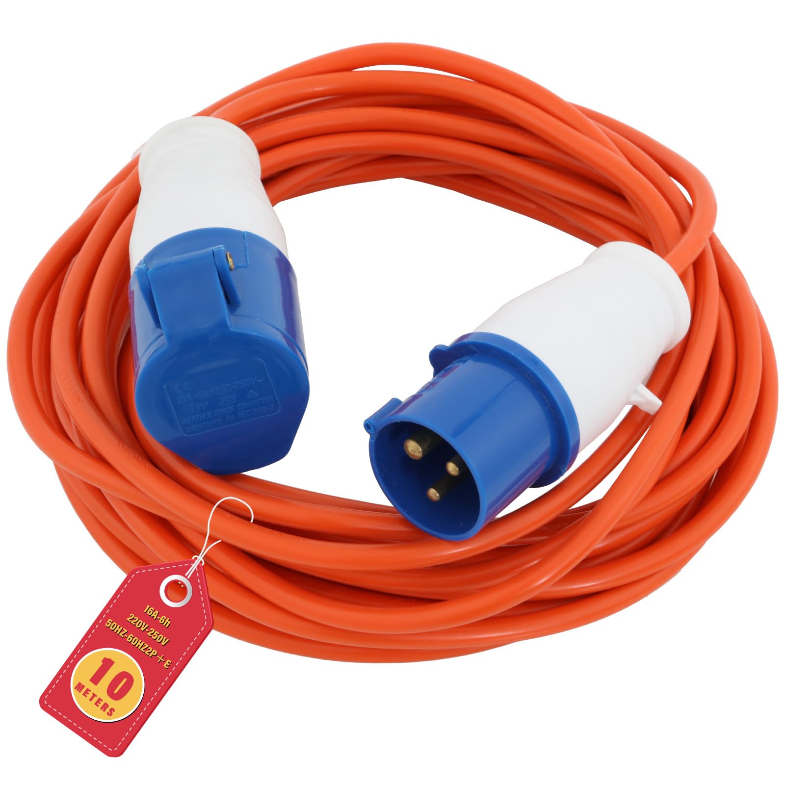 Jolof Store 10M Caravan Hook Up Cable – 16 Amp 240V Extension Lead
