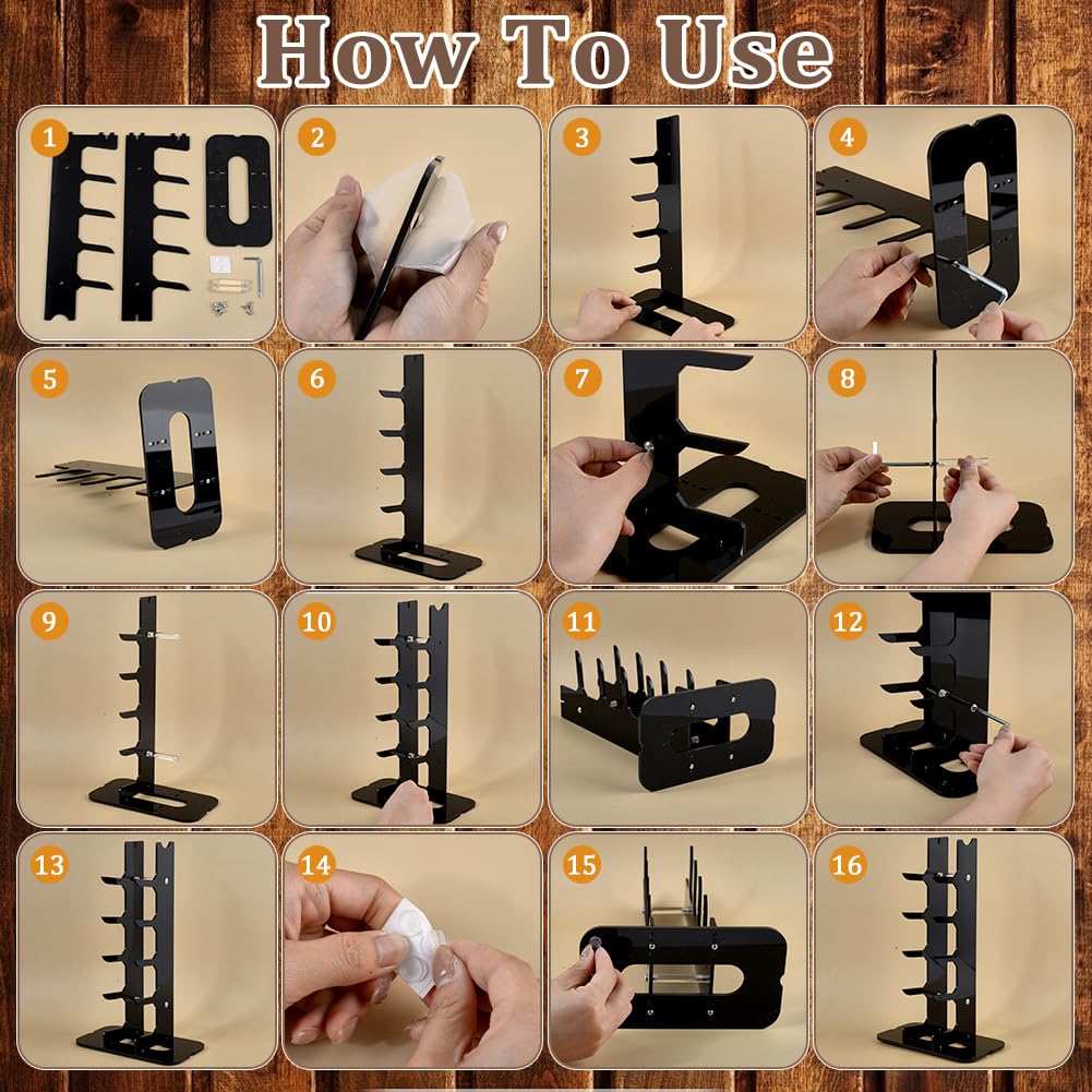UNICRAFTALE 1 Set 5-Tier Acrylic Knife Display Stand Pocket Knife Holder for EDC - image 4