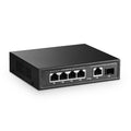 YuLinca 6 Port Mini Gigabit PoE Switch | 4 PoE+ Ports, SFP & Fanless Metal