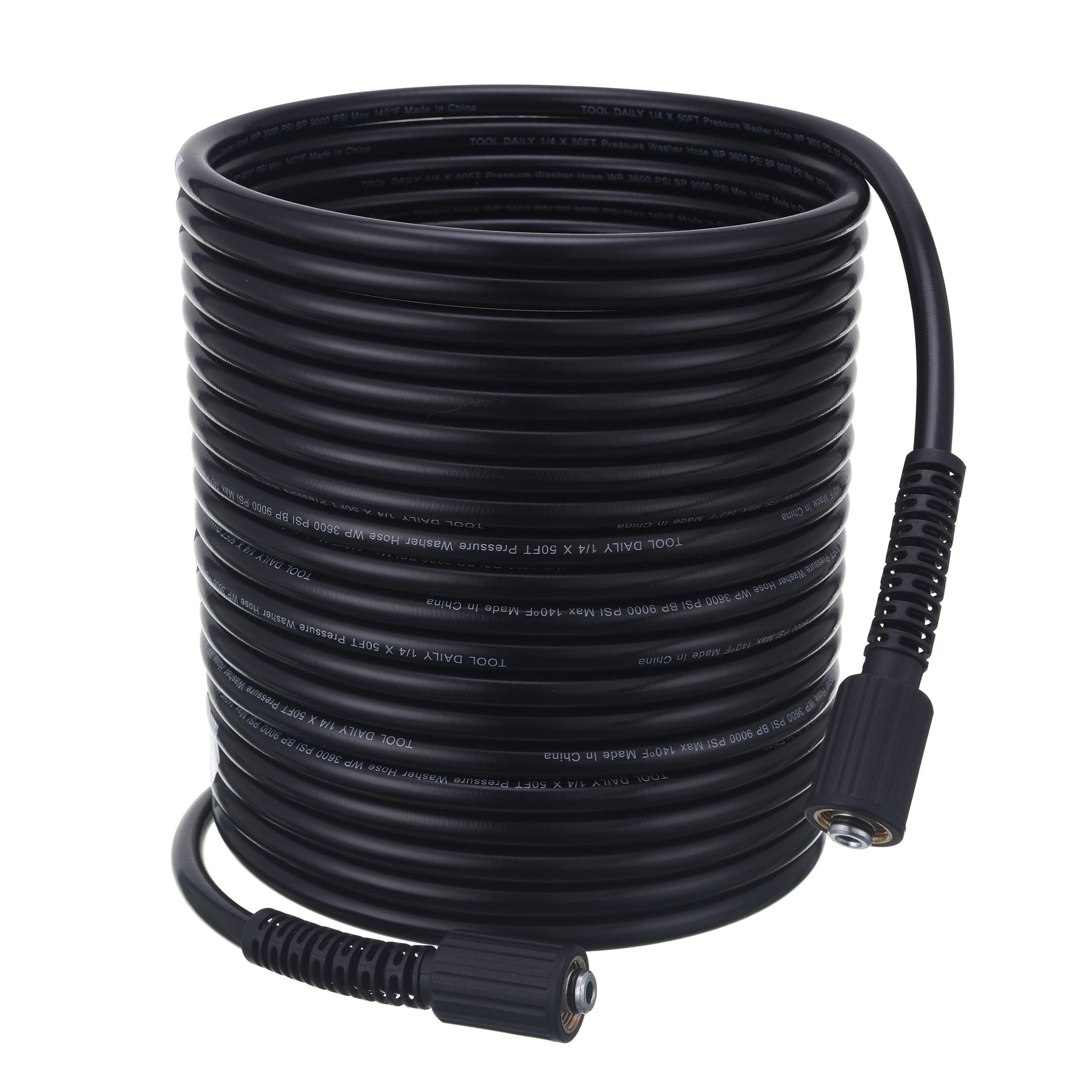 Tool Daily Pressure Washer Hose | 50 FT x 1/4 Inch | 3600 PSI M22 14mm