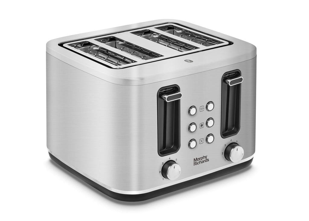 Morphy Richards Motive 4 Slice Toaster | Brushed Steel Metal Housing